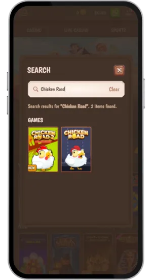 Type "Chicken Road" in the search bar to open the official version developed by InOut Games.