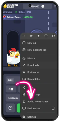 Chicken Road game Australia Adding to home page