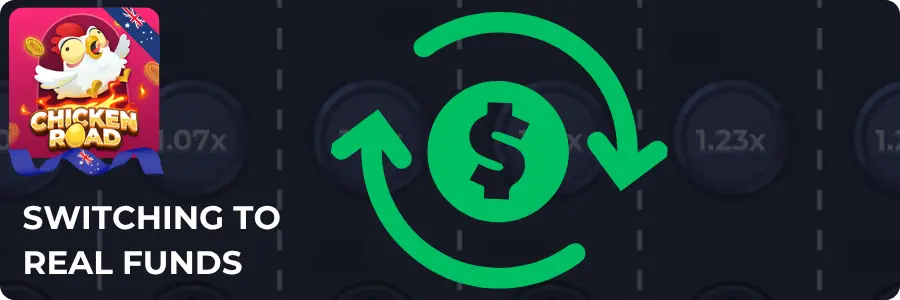 Switching from demo to real money in Chicken Road game
